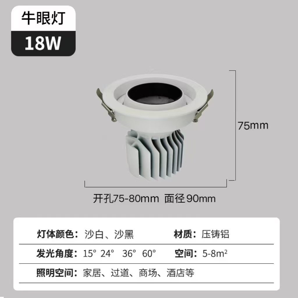 飞宇诺服装店360旋转可调牛眼天花灯