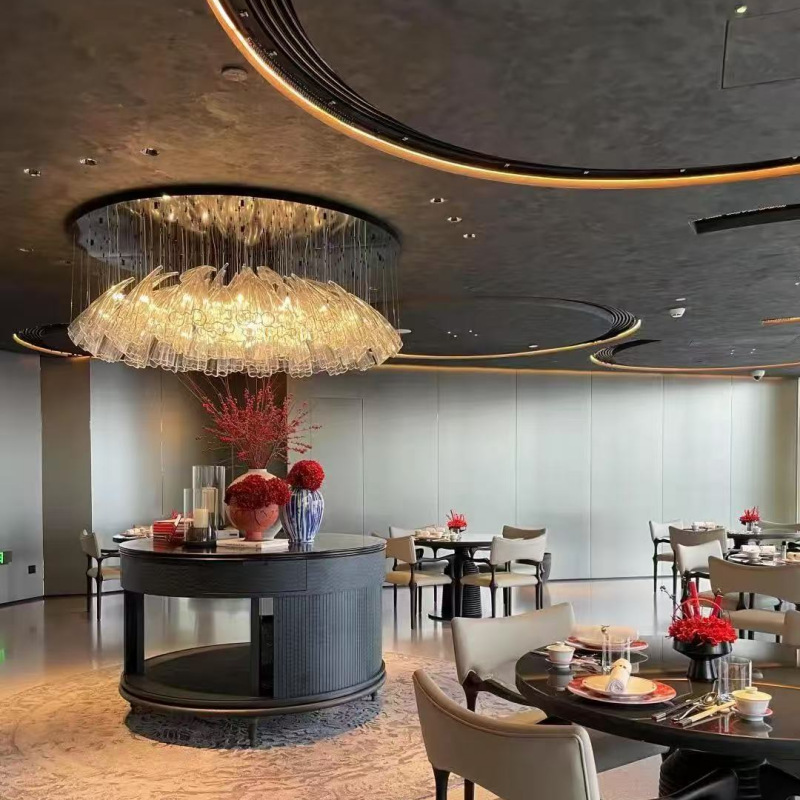 酒店大堂吊灯玻璃工程灯系列定制