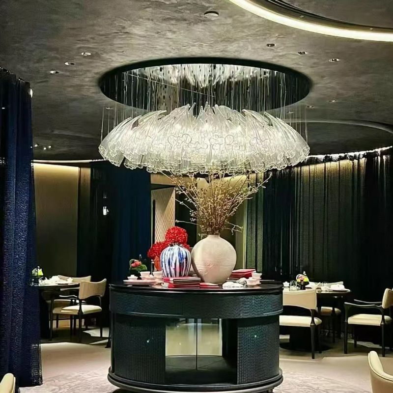 酒店大堂吊灯玻璃工程灯系列定制