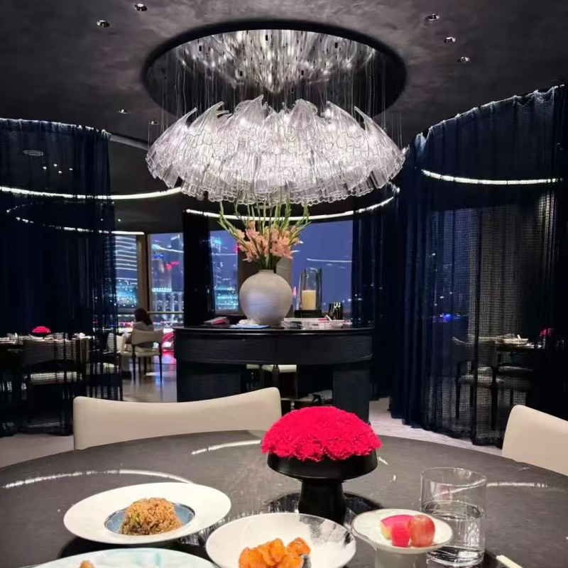 酒店大堂吊灯玻璃工程灯系列定制
