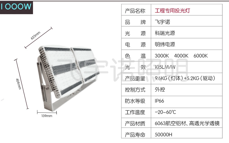 LED户外投光灯200w-1000w大功率投射灯