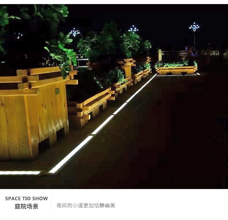 LED长条地埋灯户外防水嵌入式庭院广场公园台阶过道条形埋地灯