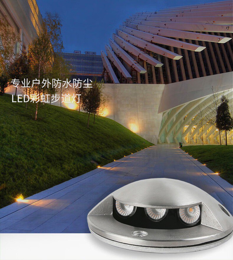 不锈钢龟背灯栈道台阶户外防水灯侧发光LED地埋灯