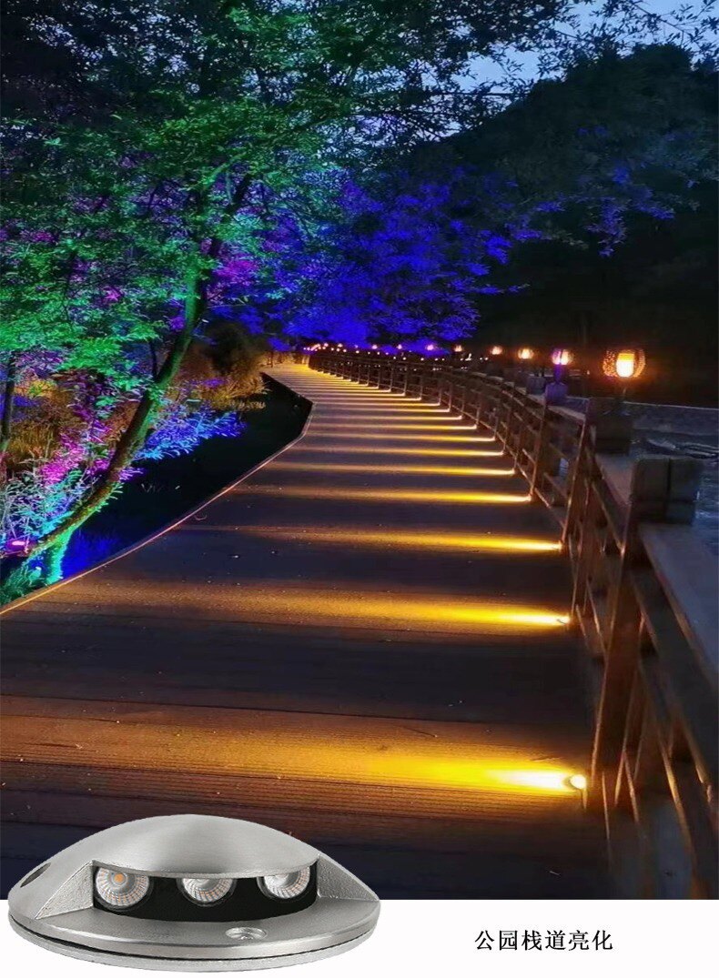 不锈钢龟背灯栈道台阶户外防水灯侧发光LED地埋灯